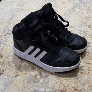 Adidas Black and White Mid-Top Sneakers